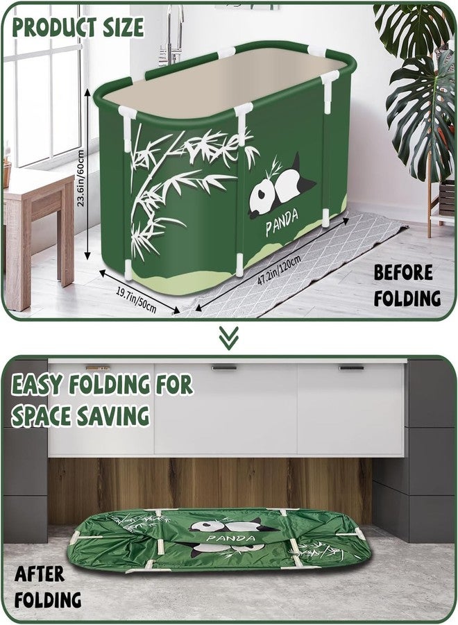 Valajogi Portable Foldable Adult Bathtub for Home, Large Plastic Soaking Tub with Drain Pipe, Freestanding Spa Bath Tub for Hot & Cold Bath, Balcony & Small Bathroom Use (Panda) - Image 5